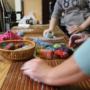 Close up photo of craft table