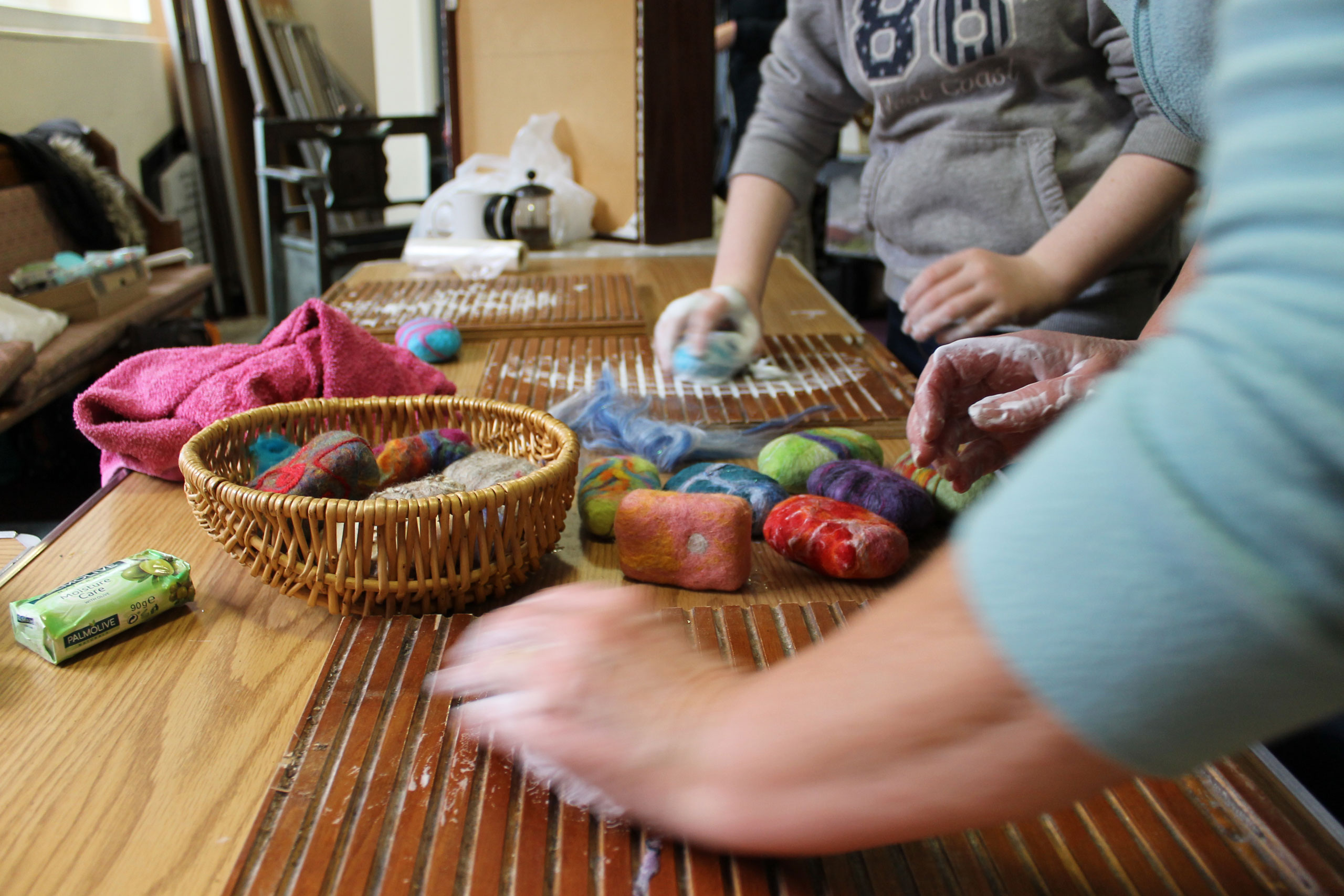 Close up photo of craft table