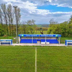 The stand at Cefn Cribwr FC